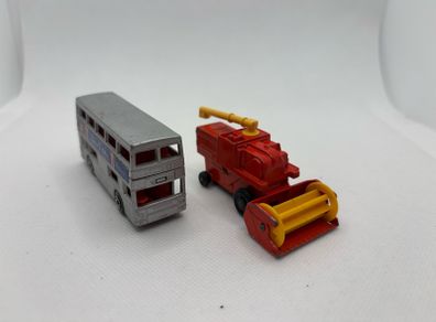 Vintage Matchbox Super Fast Londoner and Combine Harvester