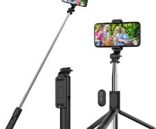 4 in 1 Selfie Stick Tripod, 40 Inch 101cm Extendable and Portable Selfie Stick with Detachable Wireless Remote & Tripod Stand Compatible with iPhone 13 12 11/Galaxy/Huawei (FREE POSTAGE)