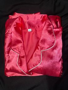Pink satin pyjama set