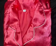 Pink satin pyjama set