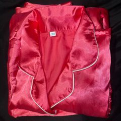 Pink satin pyjama set