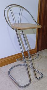 Designer Bar Stools - Wood & Chrome Steel