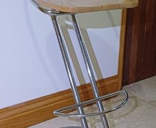 Designer Bar Stools - Wood & Chrome Steel