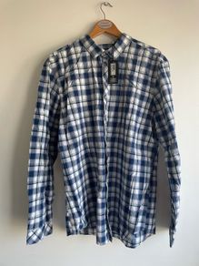 Men's navy check shirt size xl