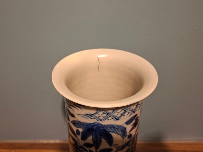 Chinese Porcelain cylinder vase Kangxi Mark 19th Century Brush Pot