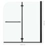 Folding Shower Enclosure 2 Panels ESG 120x140 cm Black Image 6