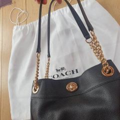 Coach "Edie" Turn-Lock Pebble Leather Bag / NEW