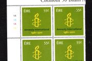 2011 Ireland 50th Anniversary of Amnesty International Commemorative Stamp Plate Block 1A1A1A1A Mint Never Hinged (MNH)
