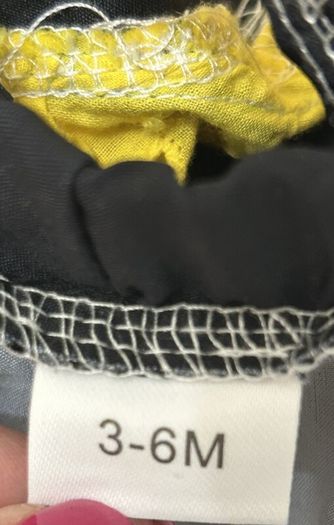 Baby Girls Yellow & Black Bumble Bee Dress & Hat Age 3-6 months / EU 62cm