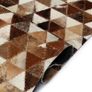 Rug Genuine Leather Patchwork 120x170 cm Triangle Brown/White Image 2