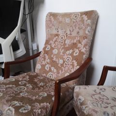 Vintage upholstered armchairs