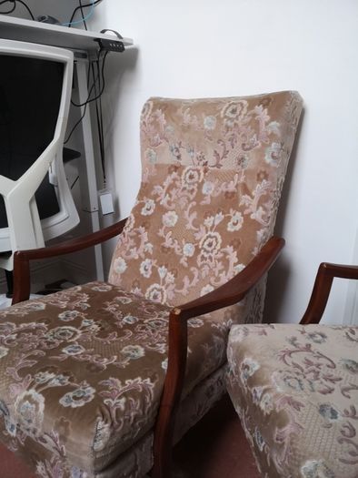 Vintage upholstered armchairs