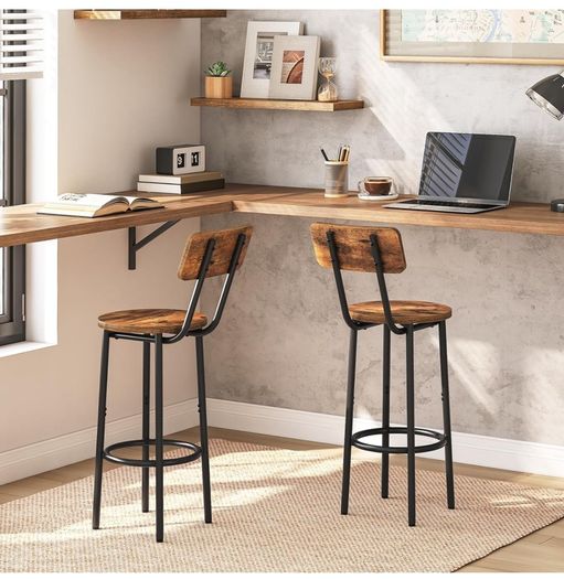 Bar Stools Set of 2, Breakfast Bar Stools
