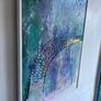Large Original Abstract Painting Art Deco Influenced Style Painting of Style of Swan Peacock Contemporary Art 75x50cm Image 5
