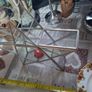 Vintage Large Geometric Glass & Silver Metal Star Tealight Candle Holder Postage available or Collection Image 3