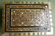 Vintage Handmade Wooden Jewelry Box Wood Trinket Storage Wood Box Mother of Pearl Inlay