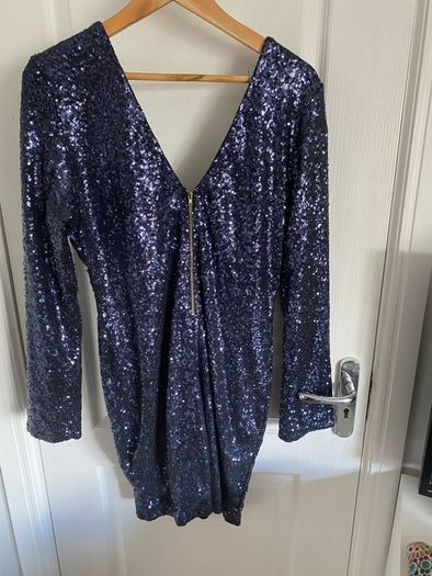 Sistaglam ladies midnight blue ladies sequins dress