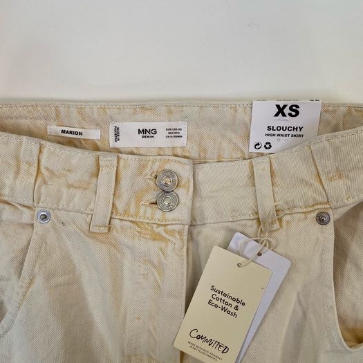 Mango cream denim skirt