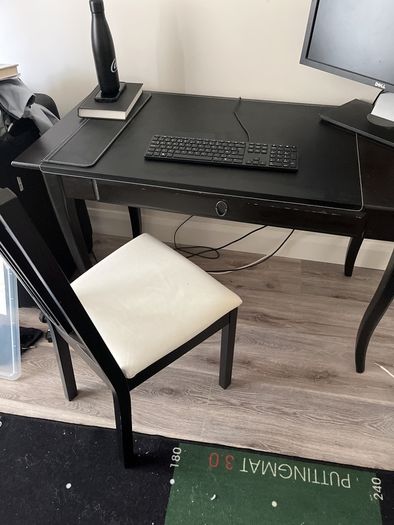 desk, chair screen and keyboard included