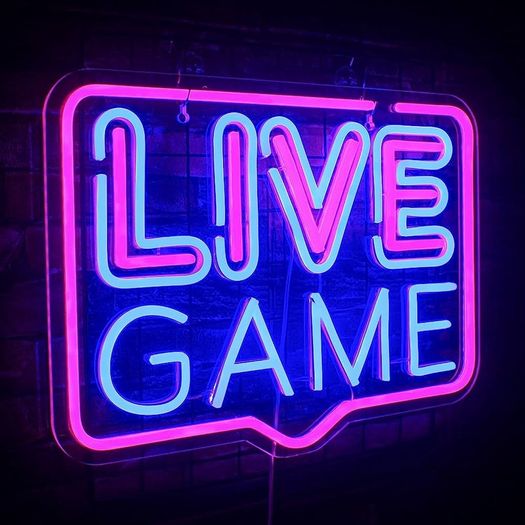 Live Game Neon Signs Gaming Neon Light LED Game Sign Acrylic Neon Wall Sign Night Light for Game Room Gaming Zone Decor (FREE SHIPPING)