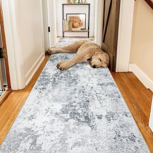 MULTIPLE SIZES AVAILABLE | Abstract Runner Rug for Hallways 65x240cm Extra Long Modern Rug Runners Faux Wool Bedroom Rug Floor Carpet Runner Non Shedding Throw Rugs for Bedroom