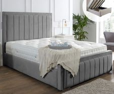 Panel Plush Lines Velvet Bed Frame All Sizes & Colours Available NEW