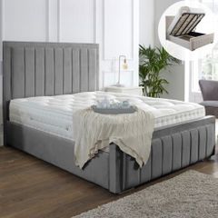 Panel Plush Lines Velvet Bed Frame All Sizes & Colours Available NEW