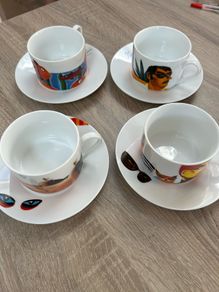 Graham Knuttel cups and saucers x 4