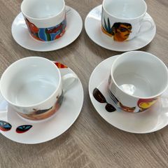 Graham Knuttel cups and saucers x 4