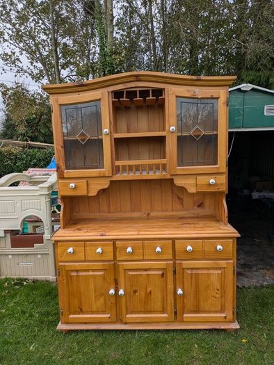 Solid wood cabinet display and console