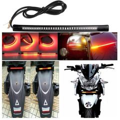 Universal Flexible Motorbike Motorcycle Motor Cycle Bike 48LED Light Strip Tail Brake Stop Turn Signal