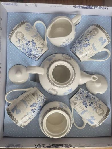 Brand New Emma James Fine Bone China 7-Piece Tea Set In Gift Box