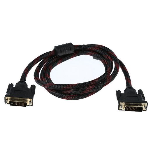 DVI-D (24+1) Dual Link (Male/Male) 1.5M Nylon Braided/Gold-Plated Cable (Brand New/Warranty)