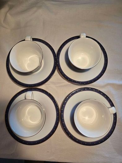Wedgwood China Midnight design tea cup and saucer duo. Perfect.