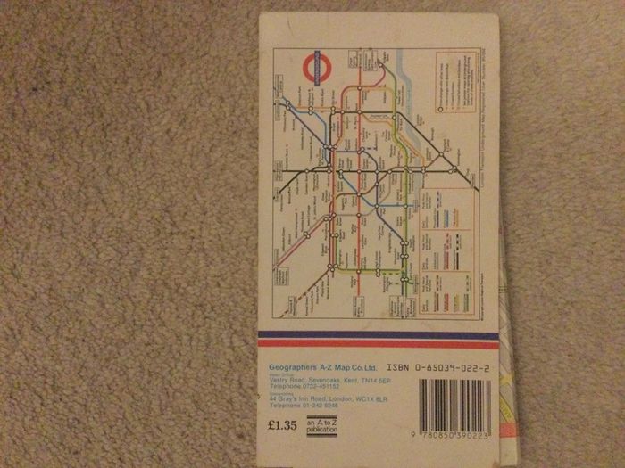 Map  of London from 1970s