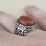 Handcrafted Vintage-Inspired Agate Ring 925 Sterling Silver Image 5