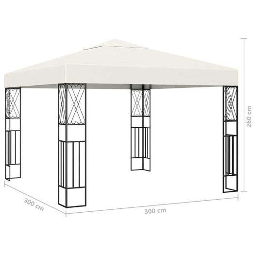 Gazebo 3x3 m Cream Fabric
