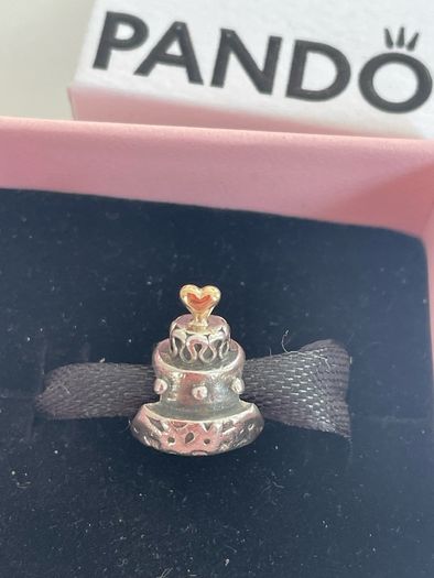 Pandora Two Tone Celebration Cake with 14k Gold Heart