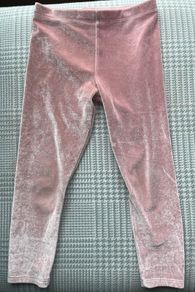 Tesco F+F Blush Pink Velour leggings Size 3-4 EUC