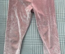 Tesco F+F Blush Pink Velour leggings Size 3-4 EUC