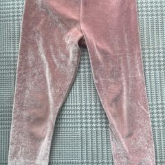 Tesco F+F Blush Pink Velour leggings Size 3-4 EUC