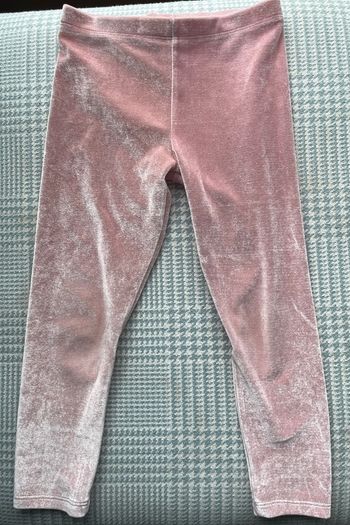 Tesco F+F Blush Pink Velour leggings Size 3-4 EUC