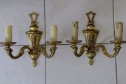 Antique French brass set of wall lights