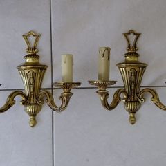 Antique French brass set of wall lights