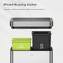 Mirage X 40L Automatic Sensor Kitchen Bin, Double Recycling Bin with 2 x 20L Compartments, Soft-Close Lid and Removable Buckets, Sleek Brushed Stainless Steel Image 5