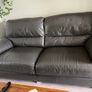 Black leather couch Image 2