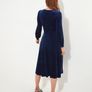 Joe Browns Women's Puff Sleeve Full Velvet Midi Dress, Casual Evening Dress, Blue, Size S/36 Image 4