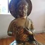 Large Buddha Statue & Stand - Solid Brass Image 2