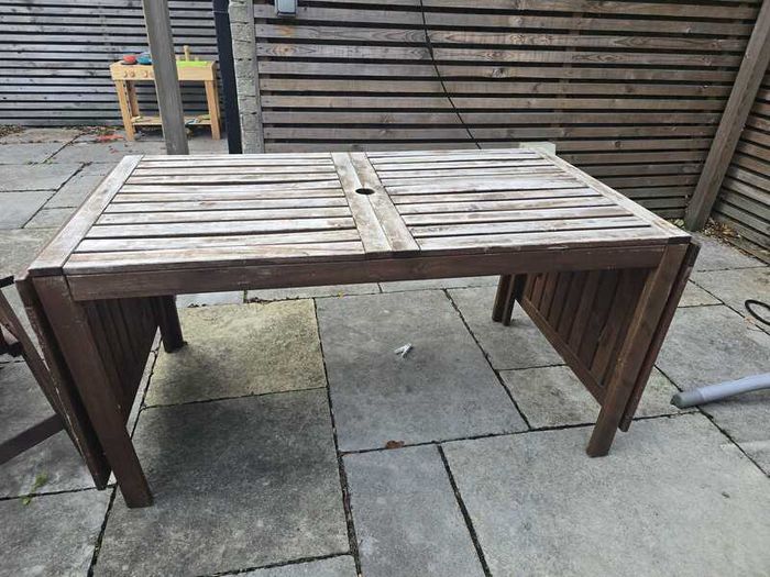 Ikea Nammaro wooden outdoor table & chairs