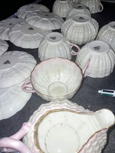 First period Belleek teaset 19pieces rare 1863-1891
